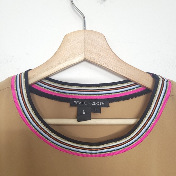 Peace of Cloth The Cocoon Top, dark Taupe color, size L - Picture 6 of 10